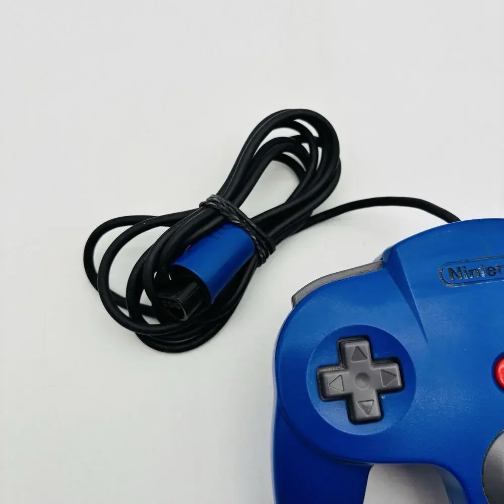 Nintendo 64 Controller N64 Wired OEM Authentic NUS-005 Blue Tested Works VG